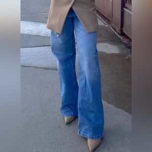 Zara Distressed Mid Rise Baggy Jeans